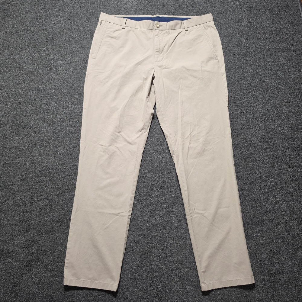 Vineyard Vines On-The-Go Chino Pants Khaki Mens 38x32 Performance Stretch Casual